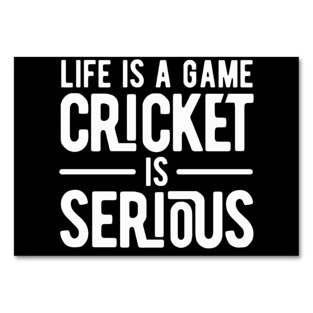 Livet är en kricketmatch. bordsnummer (Framsidan)