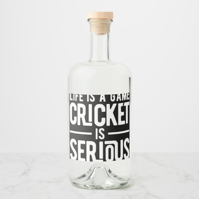 Livet är en kricketmatch. spritflaskor etikett (Framsida)