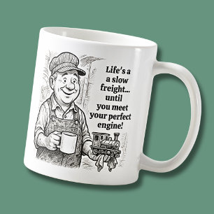 Livet är en långsam frakt - Tåg-drivrutin Kaffemugg
