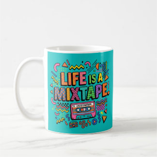 Livet är en mixband Retro kassettmusik Kaffemugg
