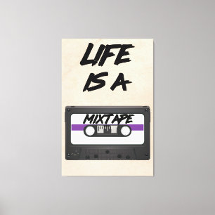 livet är en mixtape inspirerande citat canvastryck