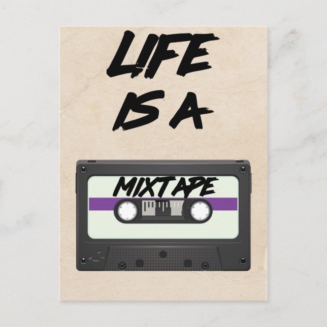 livet är en mixtape inspirerande citat vykort (Framsida)