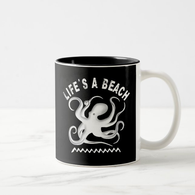 Livet är en persika - lustig sommaroffertdesign Två-Tonad mugg (Höger)