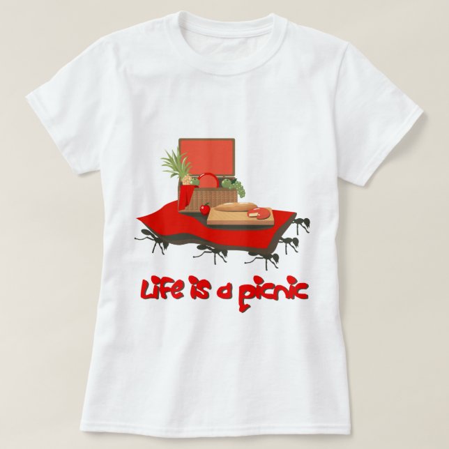 Livet är en Picnic... för Ants Dam Basic Tshirt Tee (Design framsida)