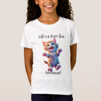 Livet är en PurrFect Äventyr Cute Flies Kitten T Shirt