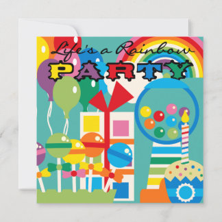 Livet är en Rainbow Birthday-inbjudan Inbjudningar