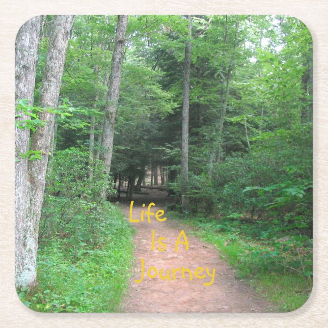 Livet är en resa 2 underlägg papper kvadrat (Framsidan)