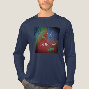 "Livet är en resa" i Burgundy Blue Grönt Design T Shirt