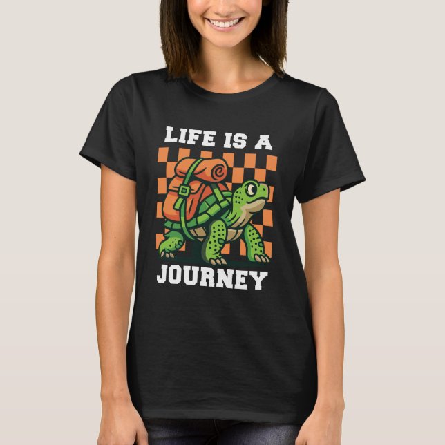 Livet Är En Resa Kvinnor Svart T Shirt (Framsida)