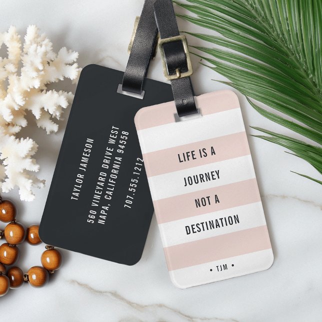 Livet är en resa | Monogrammad resekurs Bagagebricka (Skapare uppladdad)