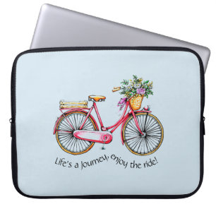 Livet är en resa, njut av Ride Flower Bike Laptop Fodral