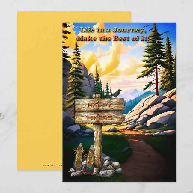 Livet är en resa som gör det till det bästa hälsni inbjudningar (Fram/baksida)