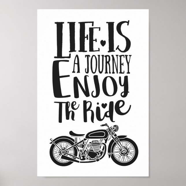 Livet är en resa som njuter av Ride Motivation-off Poster (Framsidan)