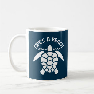 Livet är en strand, en fin citat - Sea Turtle Kaffemugg