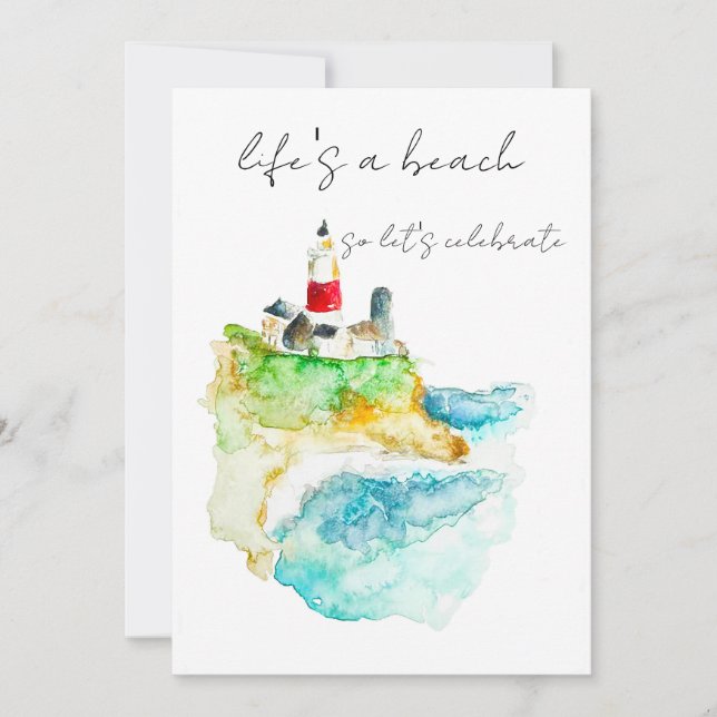 Livet är en strand inbjudningar (Framsida)