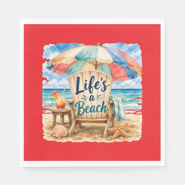 "Livet är en strand" Papper Pappersservett (Framsidan)