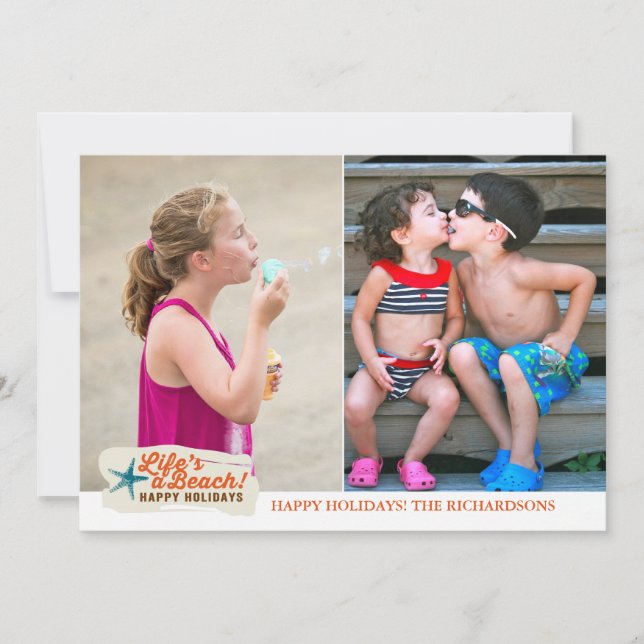 Livet är en strand! x2 julkort (Framsida)