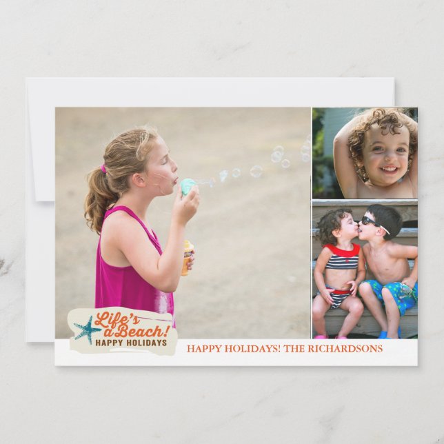 Livet är en strand! x3 julkort (Framsida)