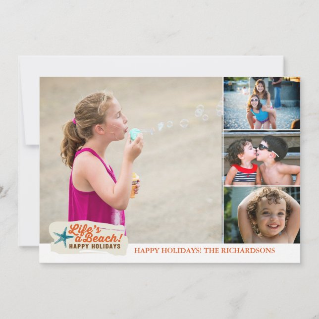 Livet är en strand! x4 julkort (Framsida)