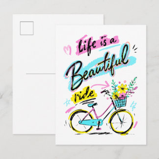 Livet Är En Vacker Cykeltur Cyckelkonst Vykort