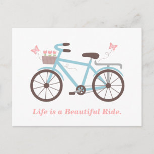 Livet är en vacker resa Citat om cykel Vykort