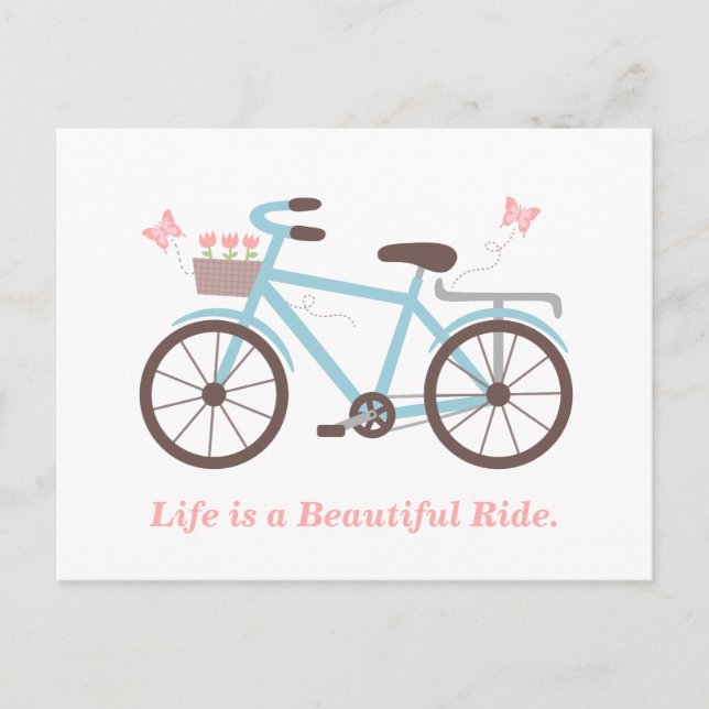 Livet är en vacker resa Citat om cykel Vykort (Framsida)