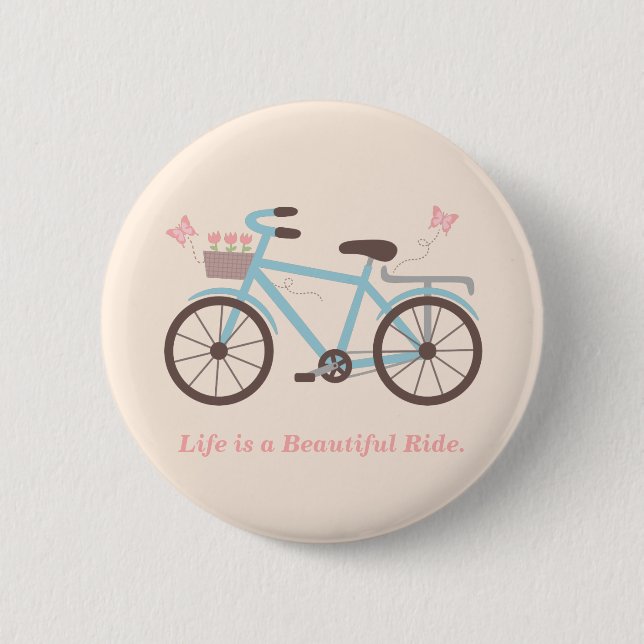 Livet är en vacker resa Citatknapp för cykel Knapp (Framsida)
