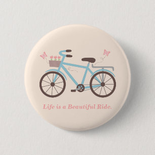 Livet är en vacker resa Citatknapp för cykel Knapp