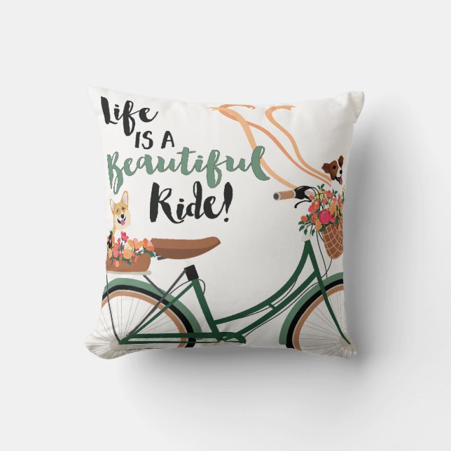 Livet är en vacker rid kudde (Framsida)