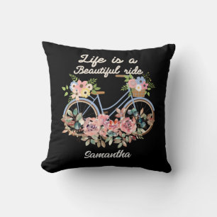 Livet är en vacker ride-Blommigt, Girly Namn Kudde