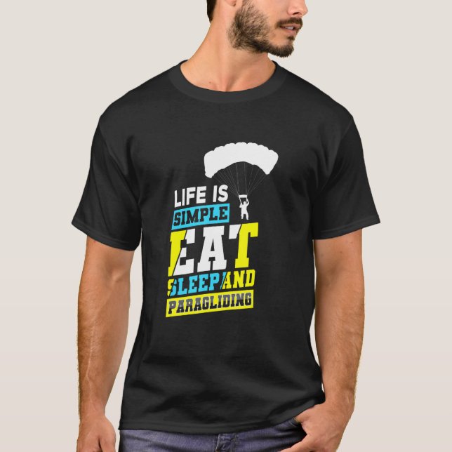 Livet är enkelt ät sov och fallskärmshoppning Fall T Shirt (Framsida)