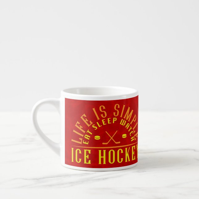 Livet är enkelt att äta i viloläge Se ishockey Espressomugg (Vänster)