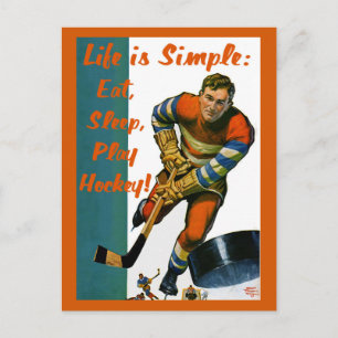 Livet är enkelt att spela upp Hockey-vykort för vi Vykort