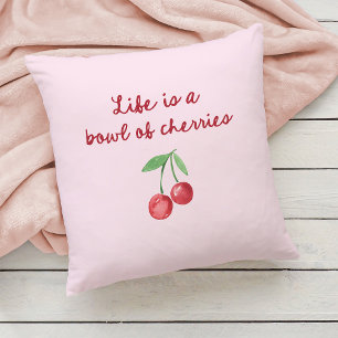 Livet är ett av flera körsbär Rosa och Retro-skr Kudde
