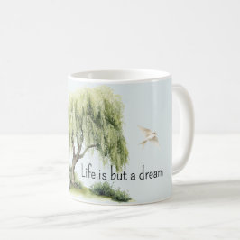 Livet är ett drömträd fåglar kaffemugg