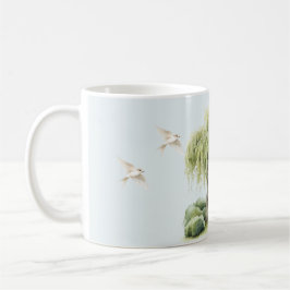Livet är ett drömträd fåglar kaffemugg