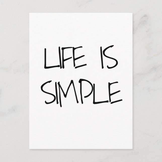 Livet är ett enkelt inspirerande vykort (Framsida)