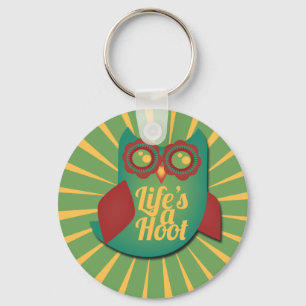Livet är ett Hoot uggla Cute Animal Nyckelring