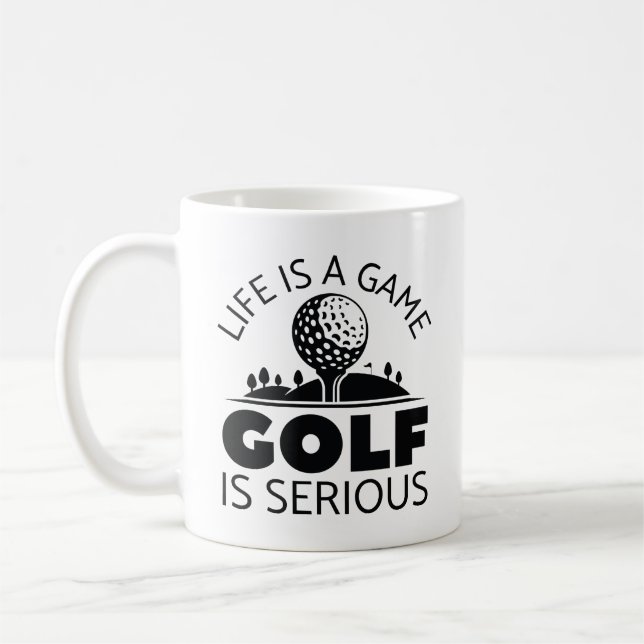 Livet är ett spel Golf är allvarligt Kaffemugg (Vänster)