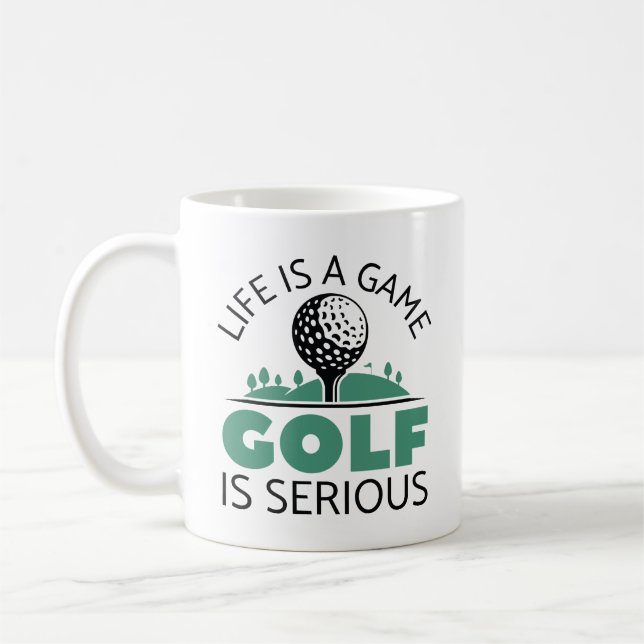 Livet är ett spel Golf är allvarligt Kaffemugg (Vänster)