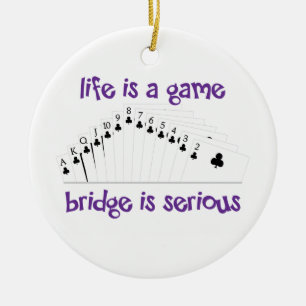 Livet är ett spel julgransprydnad keramik