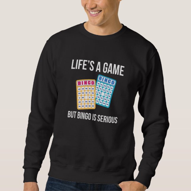 Livet är ett spel men bingo är seriöst   lång ärmad tröja (Framsida)