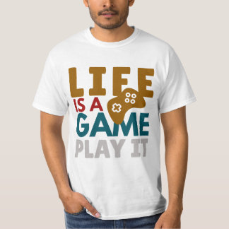 Livet är ett spel - Motiverande spelaroffertdesign T Shirt