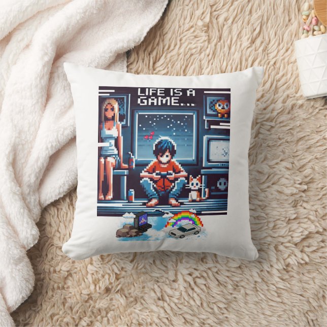 Livet är ett spel.. #Part2 (8 bitar) (spelargåva)  Kudde (Filt)