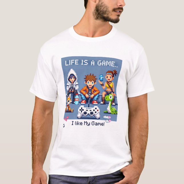 Livet är ett spel.. #Part2 (8 bitar) (spelertshirt T Shirt (Framsida)