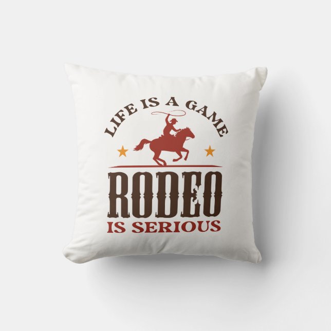 Livet är ett spel som rodeo är allvarligt kudde (Framsida)
