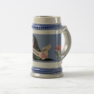 LIVET ÄR ETT VITCH BEER STEIN SEJDEL