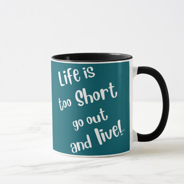 "Livet är för kort" kaffemug Mugg (Höger)