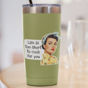 Livet är för Kort Sarcastic Retro Housefru Klistermärken