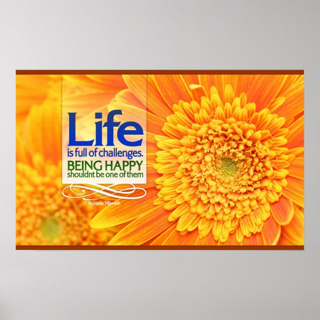 Livet är Fullt av utmaningar Motiverande Poster (Framsidan)